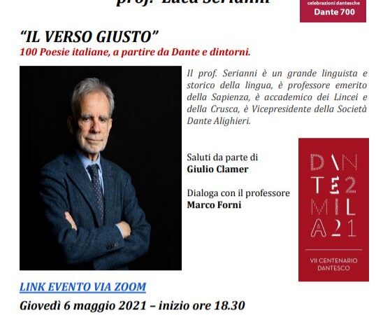“IL VERSO GIUSTO” – 100 poesie italiane, a partire da Dante e dintorni